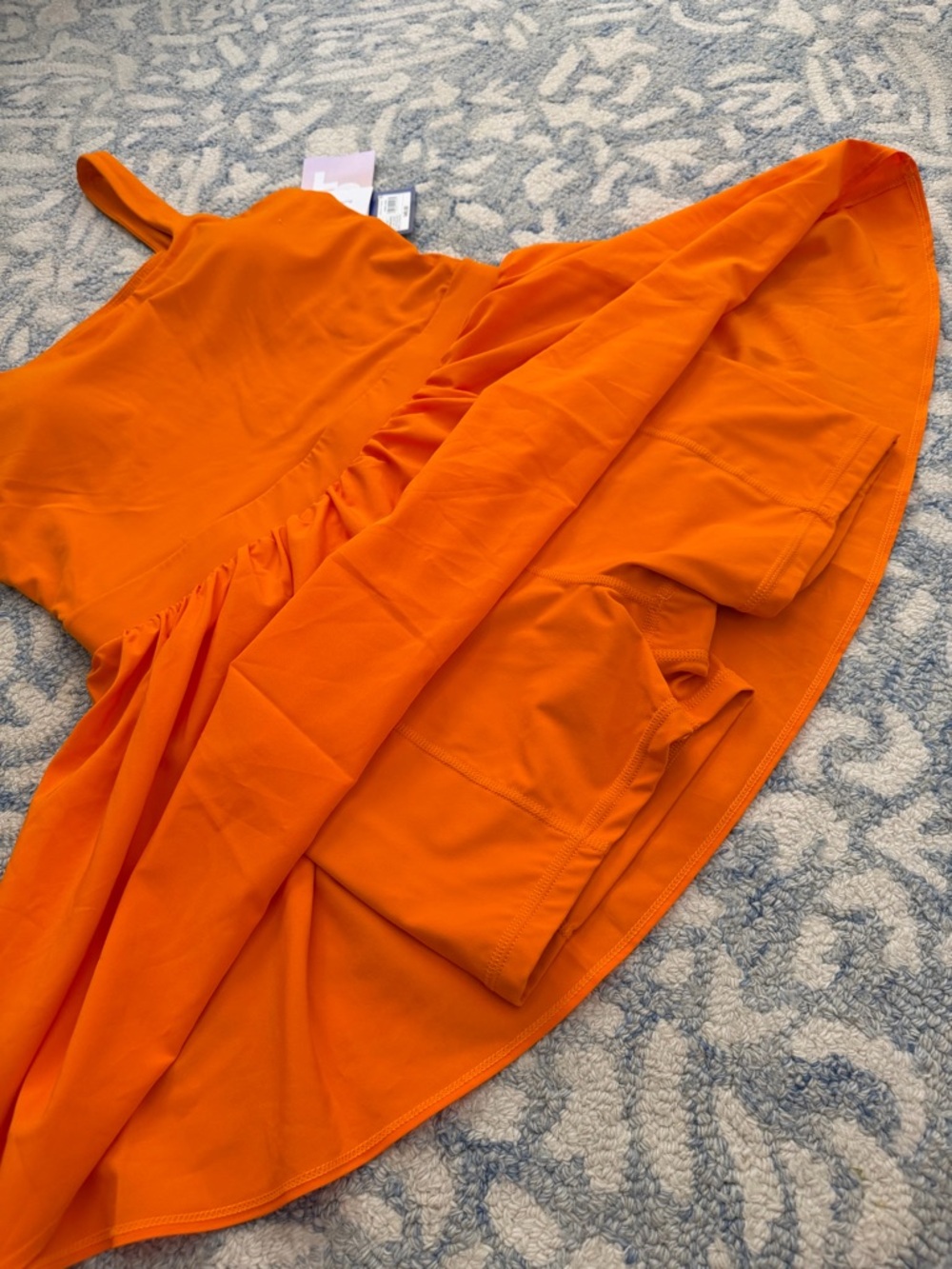 JoyLab Orange Scoop-Neck Mini Skater Dress - Picture 5 of 6